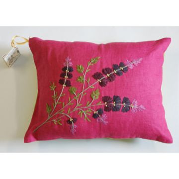 Sissinghurst Pink Linen and Silk Cushion Cover