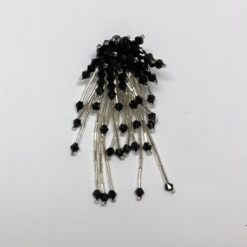 Black Silver Bead Motif