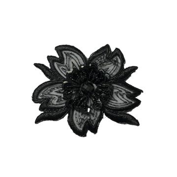 Black Beaded Flower