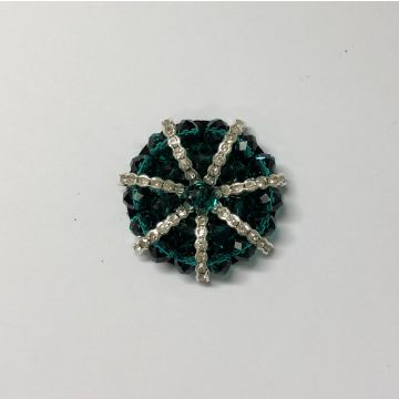 Deep Forest Beaded Flower