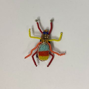 Hand Embroidered Bug Brooch