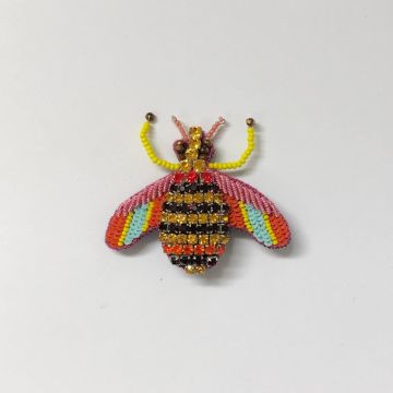 Hand Embroidered Bug Brooch