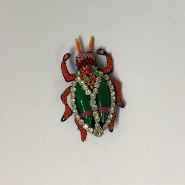 Hand Embroidered Bug Brooch