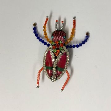 Hand Embroidered Bug Brooch