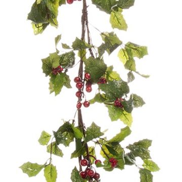 Green Holly Leaf Garland