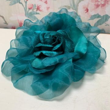 Blue Grass Velvet and Organdy Rose