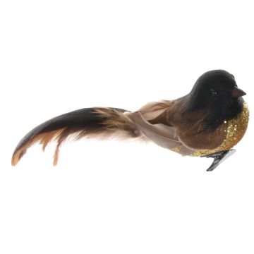 Brown Feather Glitter Bird