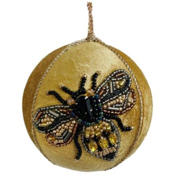 Gold Velvet Beaded Ball