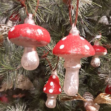 Red White Glass Mushroom