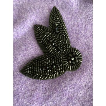 Black Beaded Wing Motif