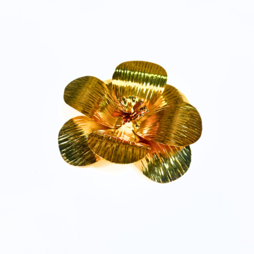 Gold Brass Flower Brooch
