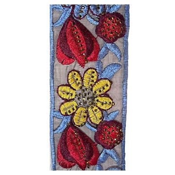 Pale Lobelia Floral Jewelled Jacquard