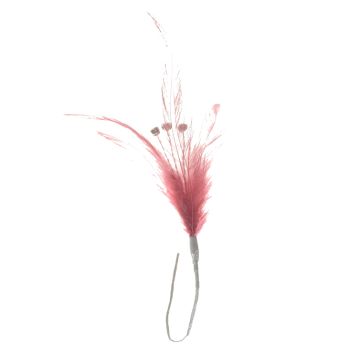 Astible Coral Feather & Diamante Stem