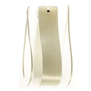 Clotted Cream Satin Centre Organdy Ribbon