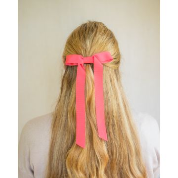 Coral Grosgrain Hair Bow