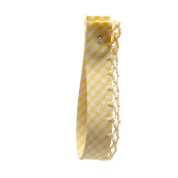Daffodil Gingham Picot Bias Ribbon