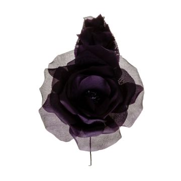 Damson Silk rose with 3 buds 150 x 180mm