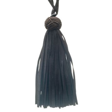 Dark Bark Leather Tassel 150mm