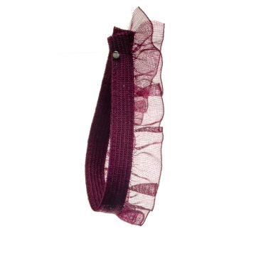 Dark Damson Stretch Organdy Frill Ribbon