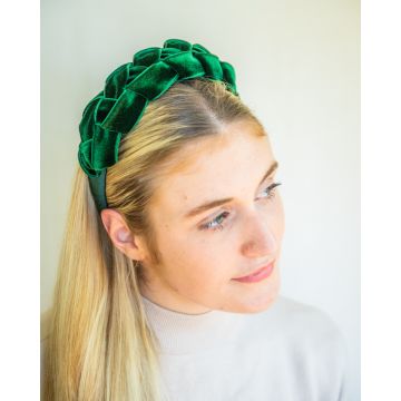 Deep Forest Velvet Lattice Headband