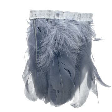 Grey Slate Goose Feather Fringe