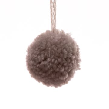 Grey Squirrel Pom Pom with Loop