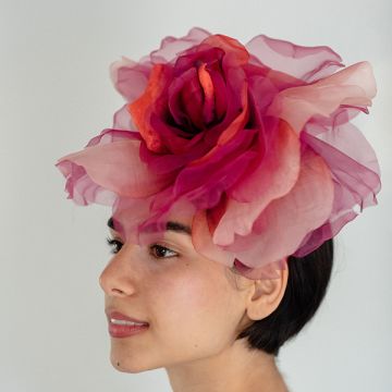 Magenta Giant Rose Headband