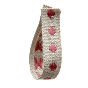 Old Azalea Linen Ribbon with Dots