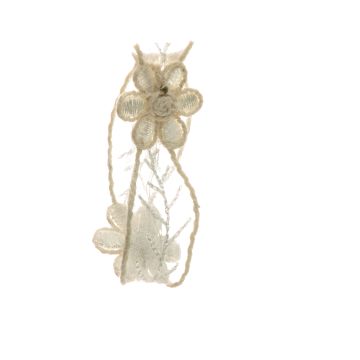 Oyster Shell Embroidered Flower in Organdy