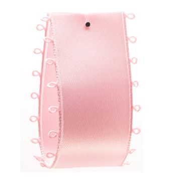 Pale Azalea Picot Edge Satin Ribbon