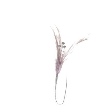 Pale Wisteria Feather & Diamante Stem