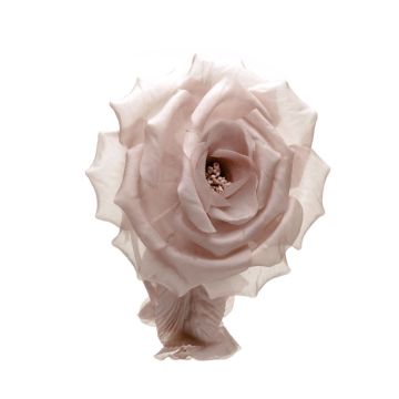 Pale Wisteria Silk rose with 3 buds 150 x 180mm