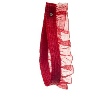 Peonie Red Stretch Organdy Frill Ribbon