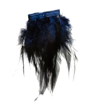 Pitch Blue Turkey Feather Fringe