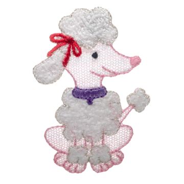 White Poodle Motif 48mmx62mm