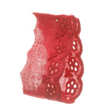 Post Box Red Lace 100% Cotton