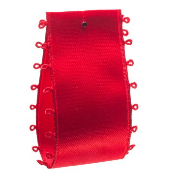 Post Box Red Picot Edge Satin Ribbon