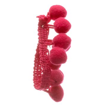 Raspberry Bobble Fringe