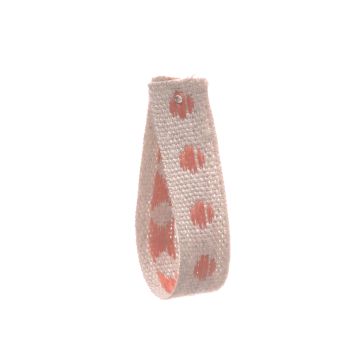 Red Squirrel Linen Ribbon with Dots
