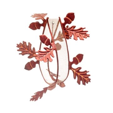 Sable Twig Organdy Leaf Ribbon
