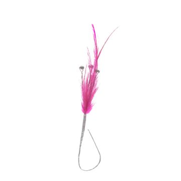 Sissinghurst Pink Feather & Diamante Stem