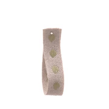 Squashed Gooseberry Linen Ribbon with Dots
