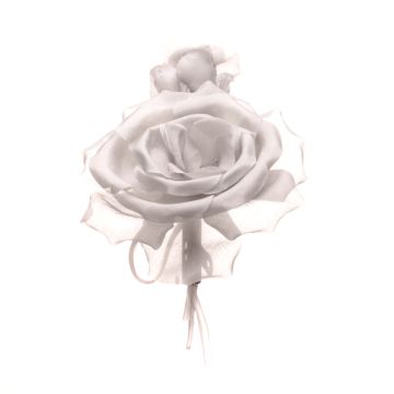 Stone Silk rose with 3 buds 150 x 180mm