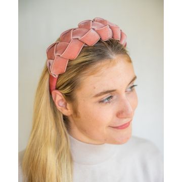 Vintage Blusher Velvet Lattice Headband