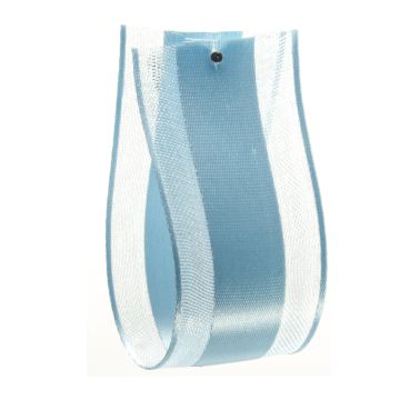 Viola Azura Satin Centre Organdy Ribbon