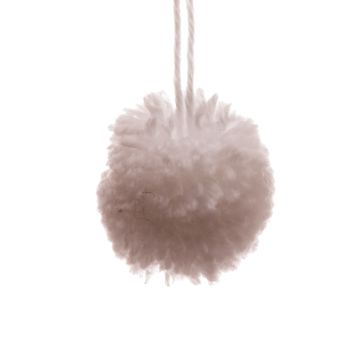 White Pom Pom with Loop