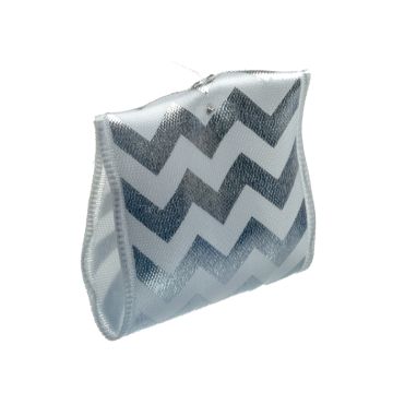 White Chevron Metallic