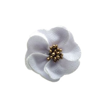 White Fabric Flower 50mm