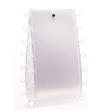 White Picot Edge Satin Ribbon