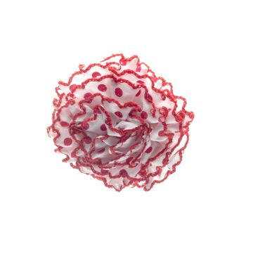 White  Post Box Red Fabric Flower Clip 90mm